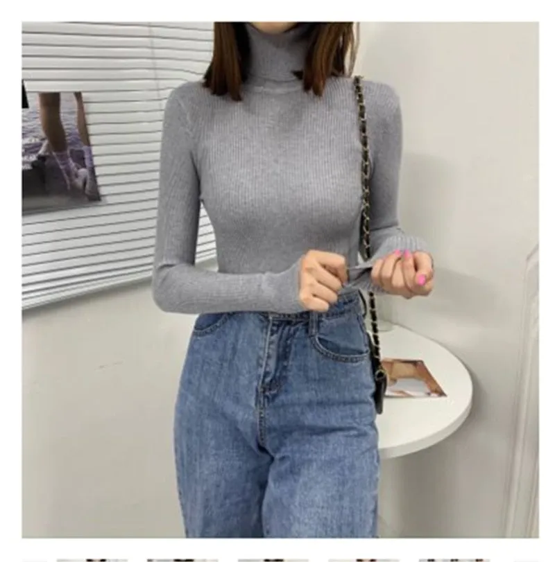 Women Turtleneck Casual Soft Knit Sweaters