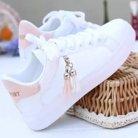 Women White Sneaker Breathable Students Casual Shoes Sports for Girl Flat Mesh White Shoes