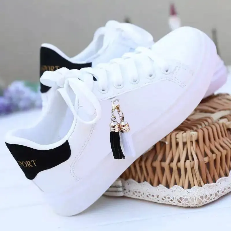 Women White Sneaker Breathable Students Casual Shoes Sports for Girl Flat Mesh White Shoes