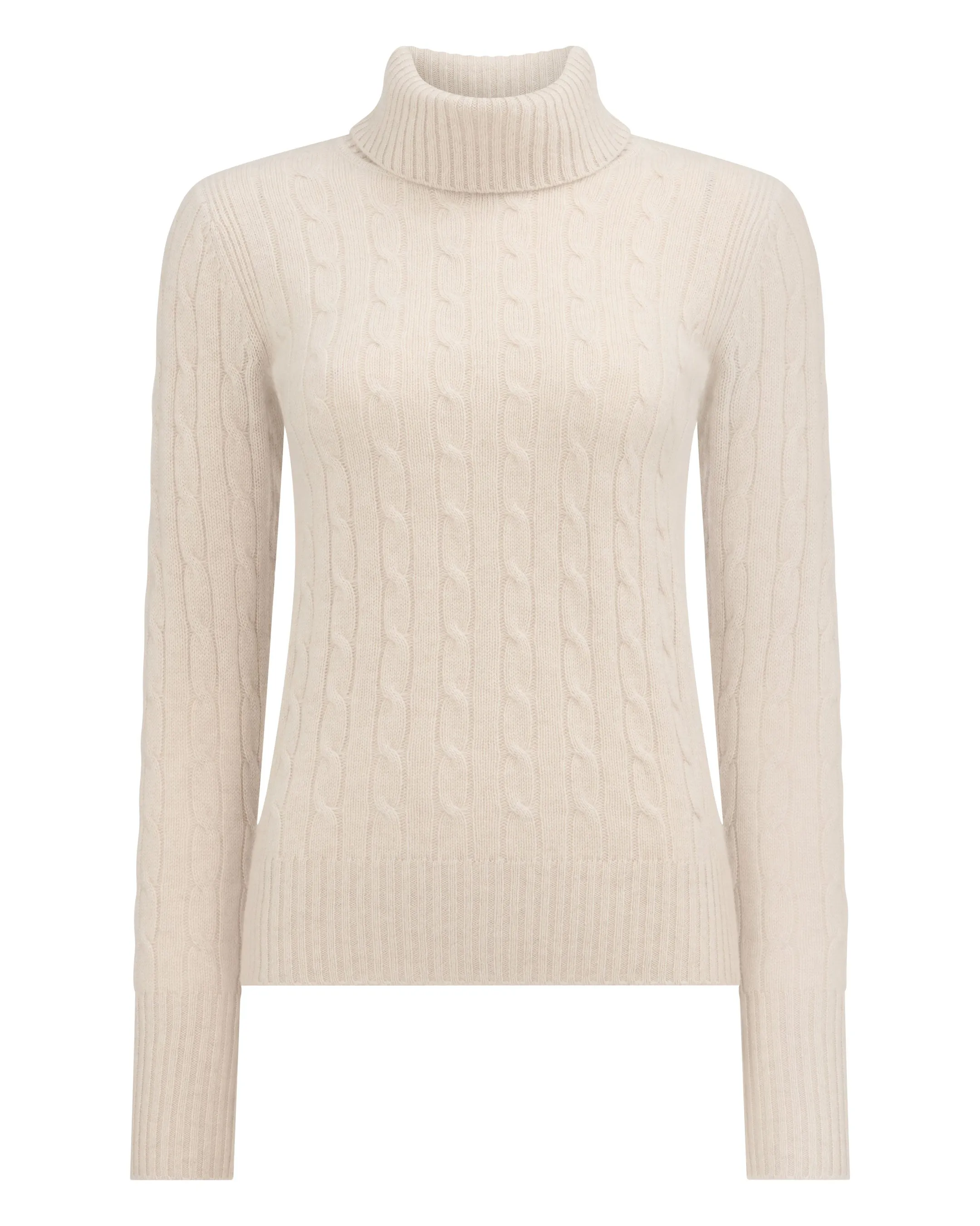 Women's Adelyn Cable Roll Cashmere Jumper Ecru White