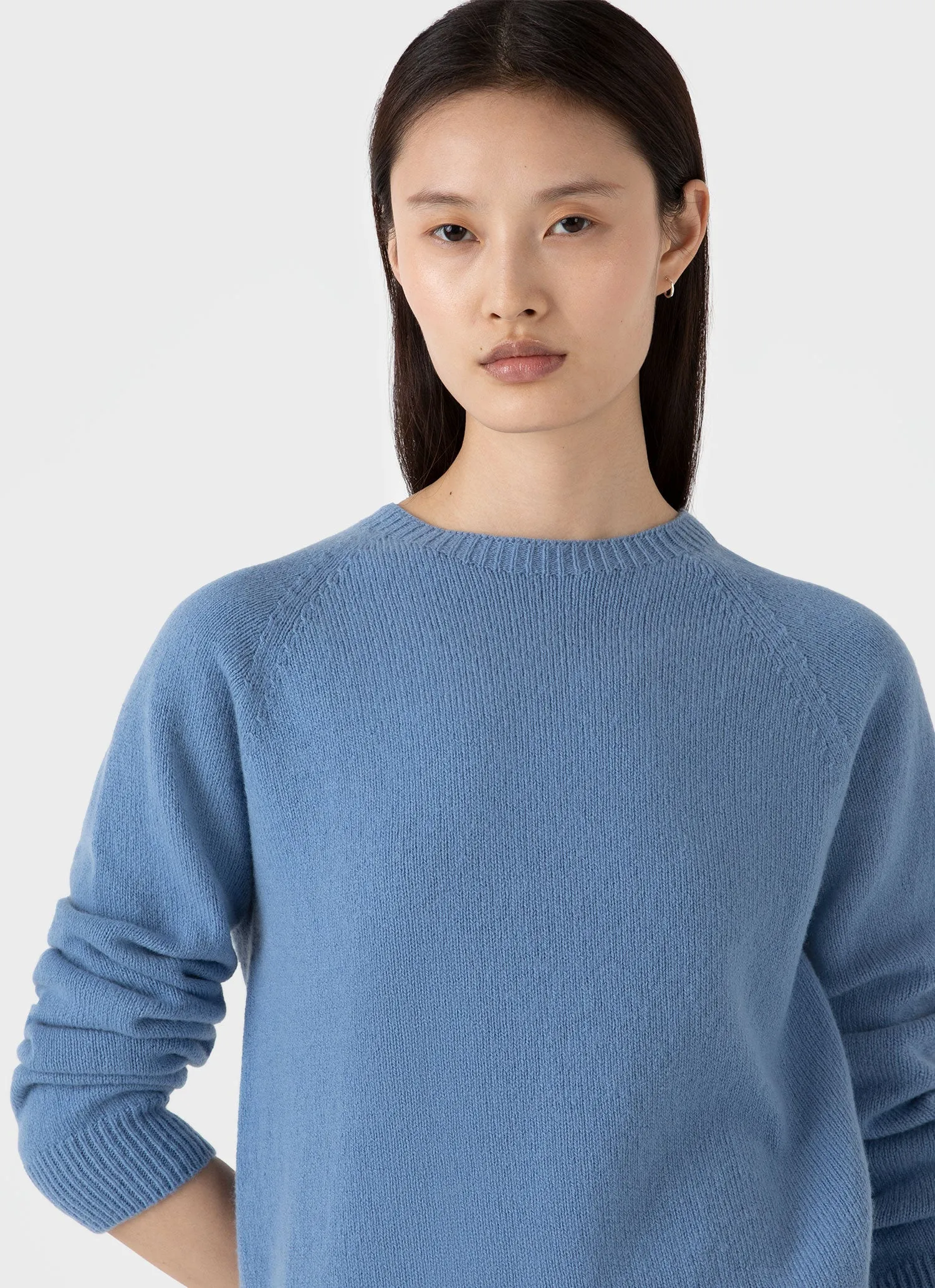 Women's Lambswool Crew Neck Jumper in Cornflower