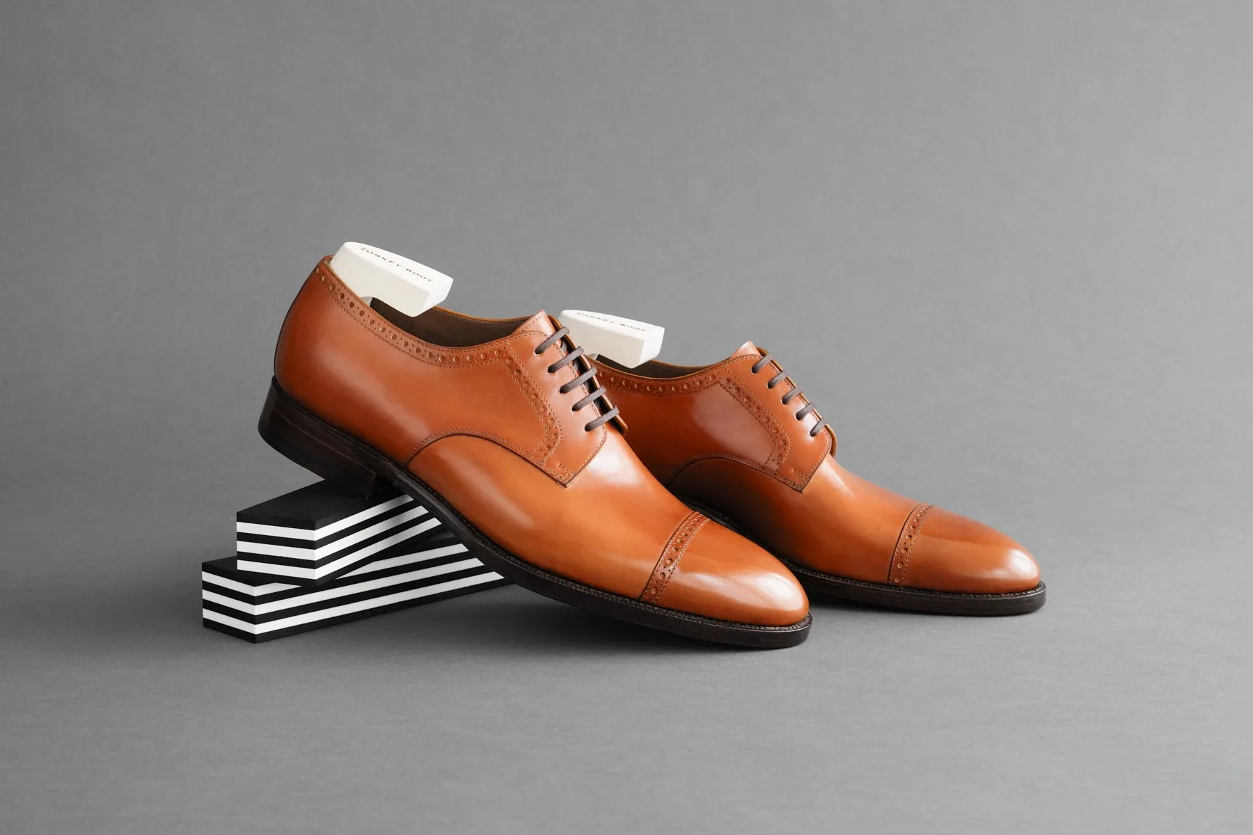 ZeroFiveThree.Havana Toe-Cap Derby Shoes from Bavarian Calf