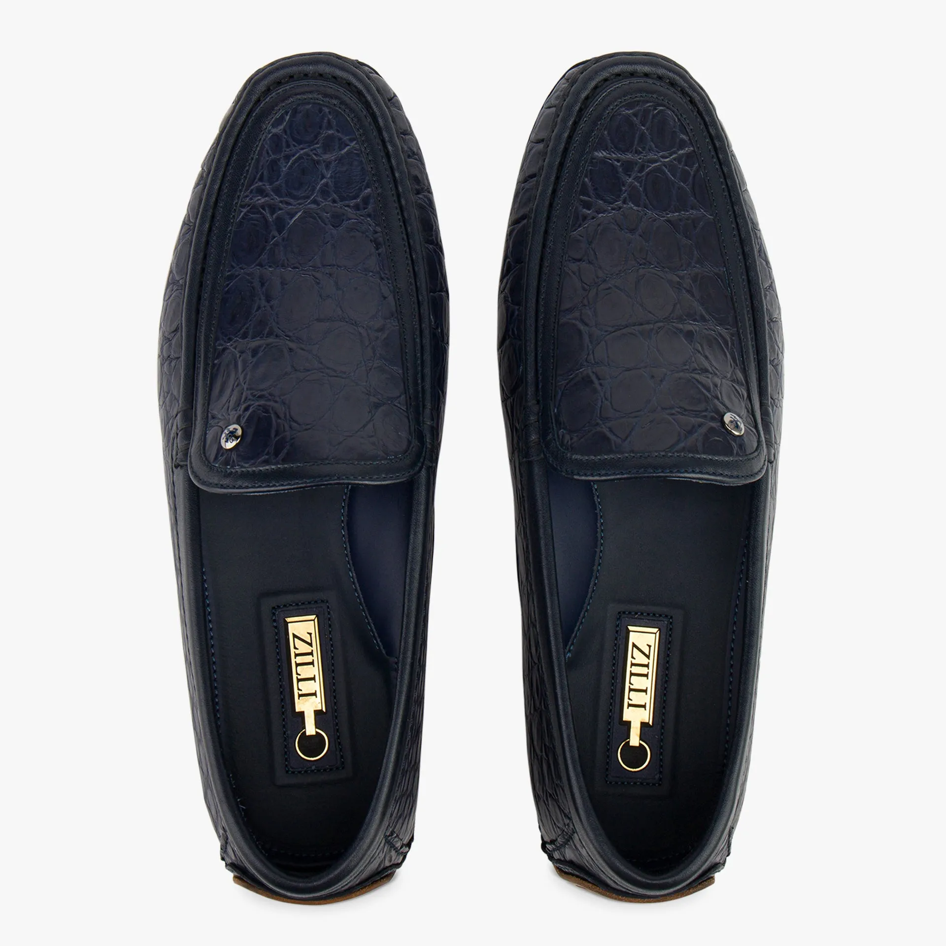 Zilli Semi-Matt Caiman Skin Slip-On